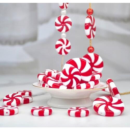 50Pcs Fun Fake Candy Pendant Christmas Tree Decoration Fun Plastic Lollipop Doll Party Holiday DIY Decorations Halloween Wedding