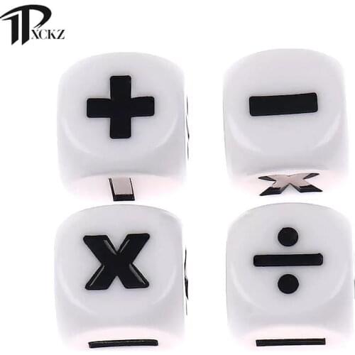 6Pcs Addition Subtraction Multiplication Division Symbol Dice Operation Props Kids Educational Assist Accessories