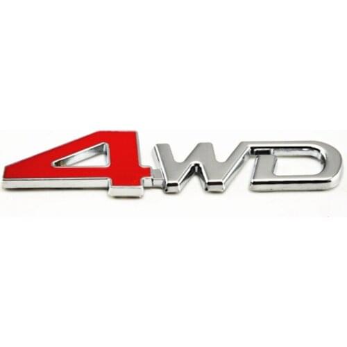 Car-styling 4WD Letter 3D Chrome Metal Car Sticker Emblem Badge Decal Car Auto Decor Styling