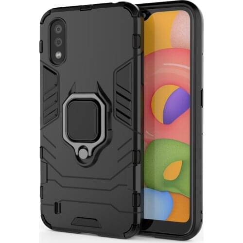 Ring Holder Case For Samsung Galaxy A01 Core A02 A02S Armor Shockproof Hard PC Soft TPU Hybrid Rugged Back Cover