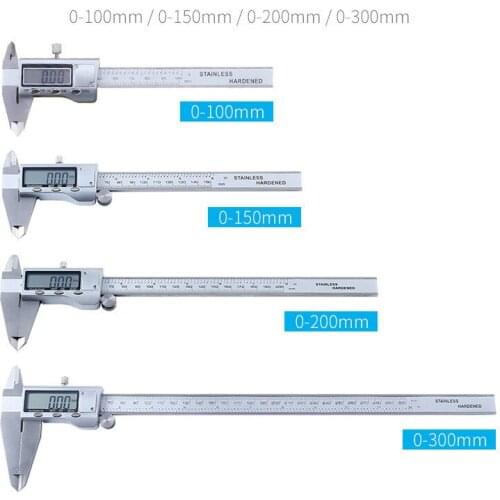 Measuring Stainless Steel Caliper 0-100mm 150mm 200mm 300mm Digital Vernier Caliper Gauge Micrometer Paquimetro Messschieber