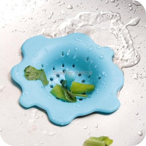 Colorful Silicone Kitchen Sink Filter Sewer Drain Hair Colanders & Strainers Filter Bathroom Sink Free Shipping Ship in Random