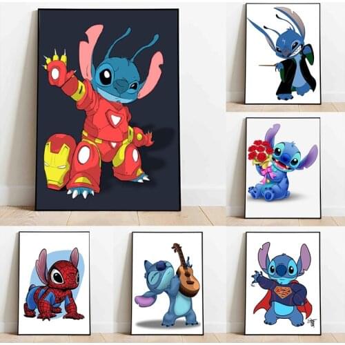 Marvel Movie Disney Anime Cartoon Canvas Painting Interstellar Baby Posters and Prints Lilo & Stitch Wall Picture for Home Decor