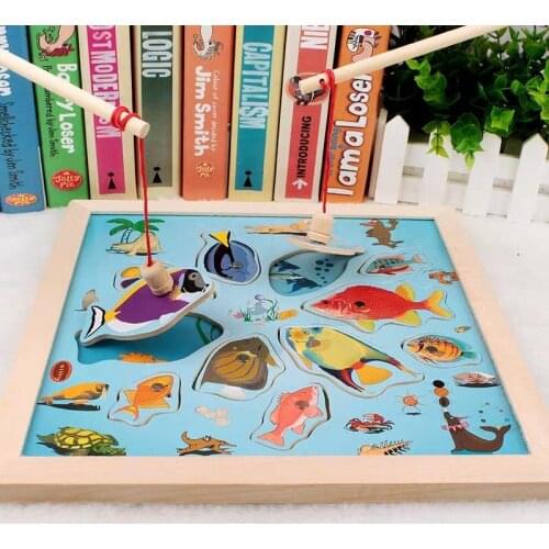 Childrens Educational Toys Magnetic Kitten Fishing Jigsaw Puzzle Montessori Preschool Early Education Puzzle Childrens Toys