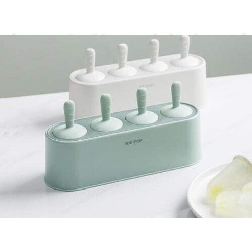 Home Ice Cream Mold Popsicle DIY Tool Silicone 4-hole Ice Mold Children Dessert Ice Cream Mold Kitchen Tools DIY Ice Cream