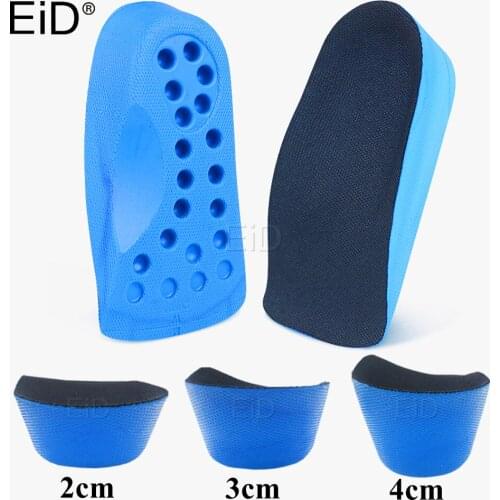 EiD 2/3/4cm Invisible Height Increase Insole Cushion Height Lift half Shoe Heel Insert Taller Support Absorbant Foot Pad Unisex