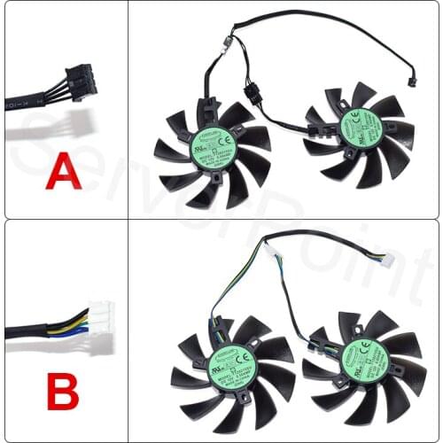 Well Tested Graphics Card Cooling Double Fan A pair DIY T129215SU 12V 0.50A 4 Pins For GTX 1050 1060 1070 RX580