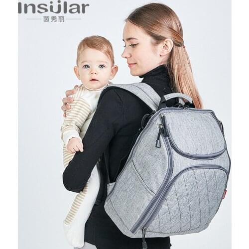 Insuar Diaper Bags Backpack Nappy Bag Mother Maternity Baby Bag Multifunctional Solid Large Capacity Stroller Bag