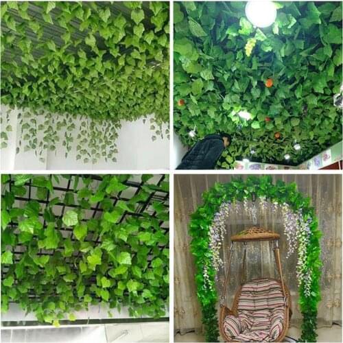 Artificial Vine Realistic Decorative Hanging Vine Artificial Garland Party Decor Simulation Leaves Wedding Bar Hanging Plants