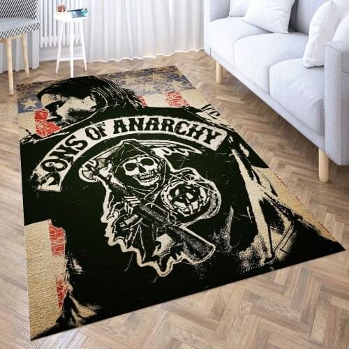 Sons of Anarchy Carpet for Living Room 3D Anime Cartoon Rug Gamer Teen Room Bedside Lounge Rug Kids Children Floor Mats