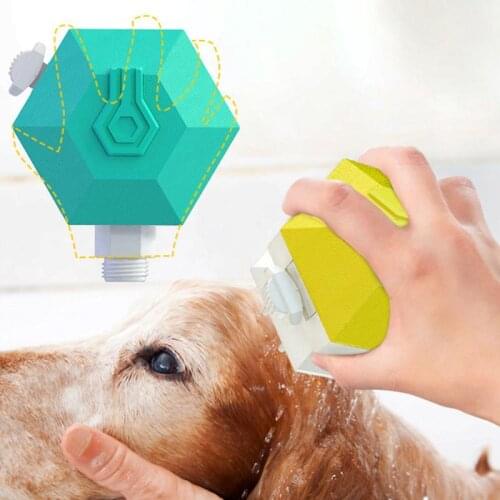 Creative Hexagonal Hand Grip Non-slip Pet Shower Nozzle Dog Shower Massage Shower Dog Wash Cleaning Supplies Pet Bathing Tool