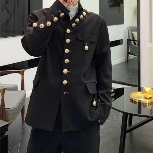 Gold Button Fashionable Men Casual Jacket Loose Youth Spring Autumn Top Coat Windbreaker Men Jaqueta Masculino Bomber Jacket Men