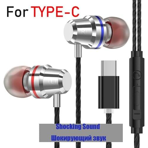 3D Stereo Sound Earphone auriculares type-c In-Ear Sport Earbud with mic 3.5mm Headset fone de ouvido for xiaomi iPhone 6 5 4s 4
