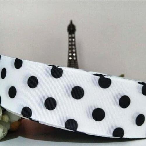 New1-1/2 38mm dot white ribbon DIY hand bows material gift wrap. 10 yards Grosgrain ribbons