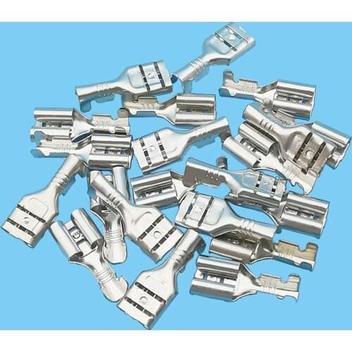 20Pairs 6.3mm Female Crimp Spade Terminal Electrical Cable Wire Switch Terminal Connector with Transparent Insulating Sleeve