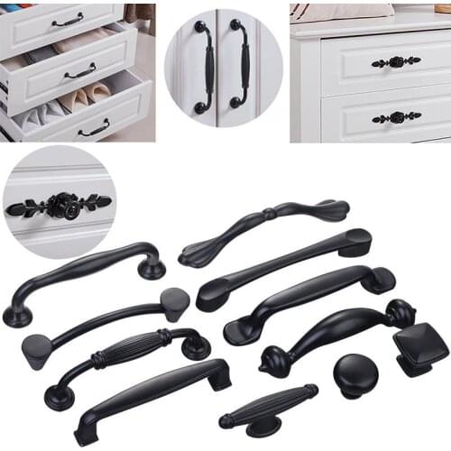 Cabinet Handles Solid Aluminum Alloy Door Knobs Handles Modern Kitchen Cupboard Pulls Drawer Knobs Furniture Handle Hardware