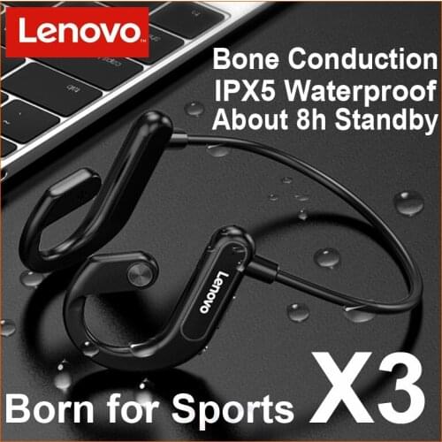 Original Lenovo X3 Wireless Bluetooth Sport Neckband Earphone Waterproof Headset Stereo 3D Earbuds with Mic Noise Cancelling