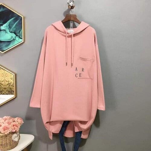 New Big Large Plus Size Autumn Spring Dress Girls Casual Women Clothes Tops Long Sleeve Hoodies For Teen Lady Long Hoody Dresses
