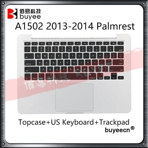 Genuine A1502 Topcase For Macbook Pro Retina 13'' 2013 2014 A1502 Palmrest Top Case US UK Keyboard Backlight With Trackpad