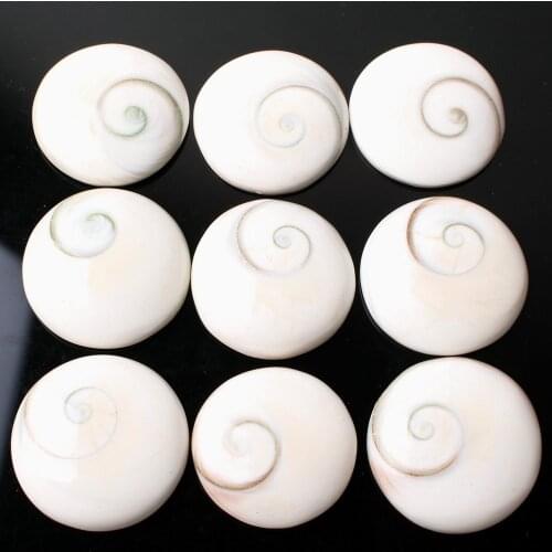 9pcs Natural White Sun Shell Circular Polished Pendant Jewelry Collection Gift