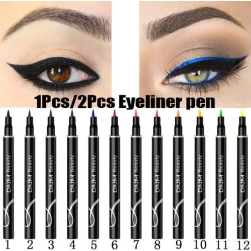 DNM 12 Colors Color Eyeliner Pen Not Blooming Eyeliner Long-lasting Waterproof And Sweatproof Liquid Eyeliner Eye Makeup