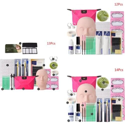 Drop Ship. False Eyelash Extension Training Kit Exercise Practice Mannequin Head Set