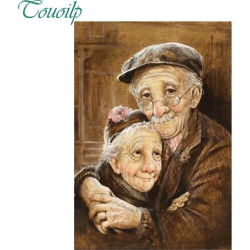 Handmade needlework diy diamond painting round kit diamond embroidery Old couple full rhinestone cross stitch diamond painting