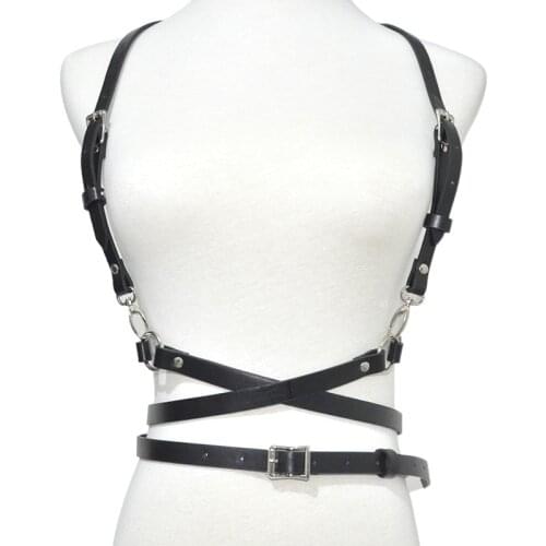 Sexy Body Garters leather Harness Belts Bondage Punk Suspenders Straps Women chest female Belts Lingerie Leather Body Jewelry