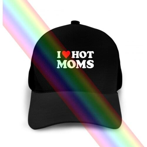 I Love Hot Moms Cap Hat Funny Red Heart Love Moms Cap Hat S 5Xl