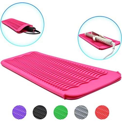 Silicone Heat Resistant Travel Mat Pouch for Curling Iron Hair Straightener Multi-function Non-slip Flat Iron Hair Styling Tool