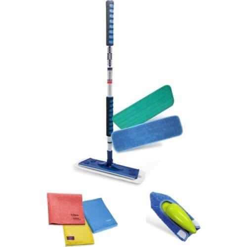 Silva Microfiber Telescopic Mop 2 Vinly Home Ground floor Tiles Parquet Laminate Wall Cleaning Set Microfiber Hand Mopu And Premium cloth