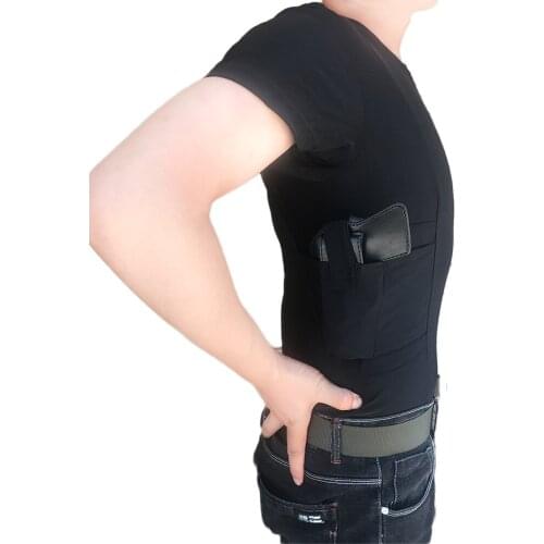 LOVESLF Concealment Men Womens Tank Scoop Neck Shirt Gun Holster Shirt Tactical SS Holster Shirt Concealed Carry Clothing
