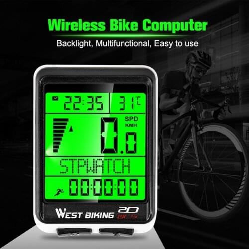 LED Waterproof Bicycle Computer Wireless 5 Language Cycling Bike Odometer Stopwatch Speedometer 2.1in Bike Computer