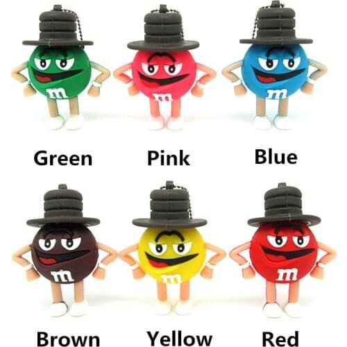 M&Ms Candy Sugar USB Flash Drive key 32GB 16GB 8GB 4GB 64GB PenDrive Chocolate Beans Pen drive memory stick funny festival gift