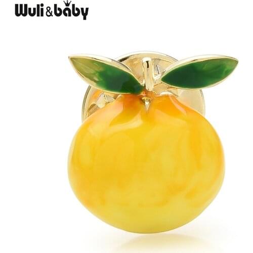 Wuli&baby Enamel Cute Lemon Collar Pins For Women Unisex Shirt Dress Brooch Pins Gifts