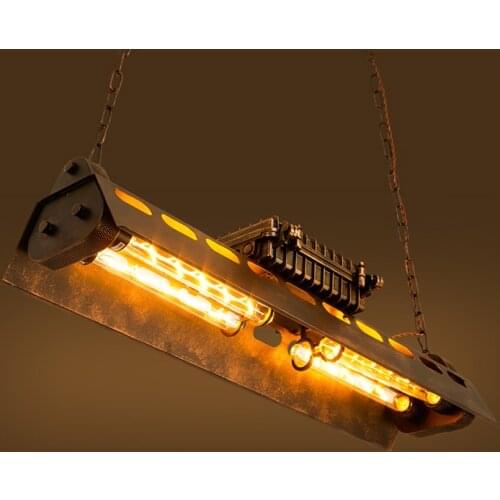 Loft iron pendant light 4 edison bulbs. nightclub industrial Steampunk metal punk lamp Vintage retro deco Lighting Fixture