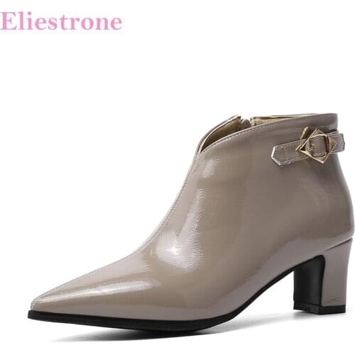 Brand New Glamour Gray Black Women Ankle Riding Boots Vogue High Heels Lady Shoes LS915 Plus Big Small Size 10 28 43 48