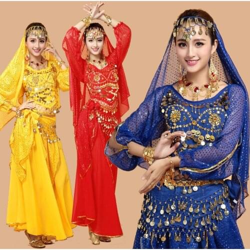 Belly Dance Costumes 2018 New Dance Costume Women Bellydance Clothes Oriental Dance Xinjiang Arab Long Sleeve Dance Wear DN1397