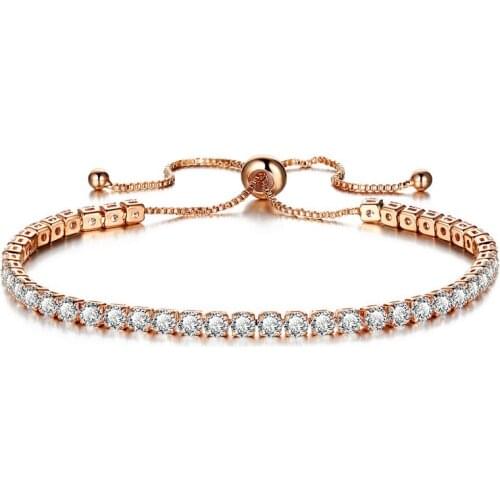 Women Silver Color Rose Gold Bracelet for Female Colorful Crystal Zircon Birthstone Bracelets Women Bridal Wedding Jewelry Gift