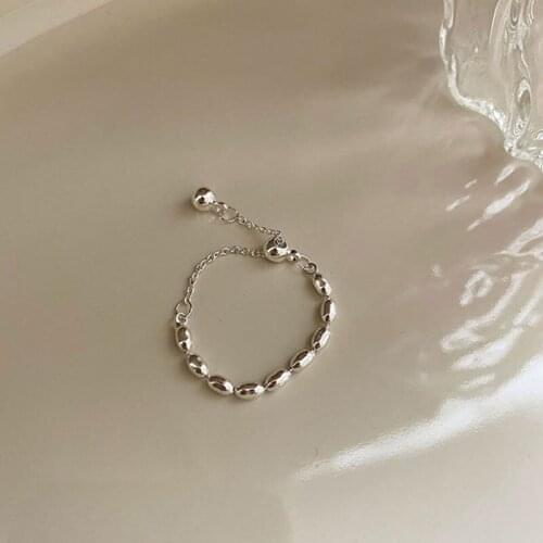 925 Sterling Silver Chain Ring Niche 2021 New Trend Fashion Personality Pull Type Adjustable Ring Trend For Women Unique Jewelry