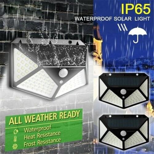 1/2/4PCS 100 LEDs Solar Light Outdoor Solar Powered Motion Sensor Lights Outdoor IP65 Waterproof Wall Light Night Light 3 Modes