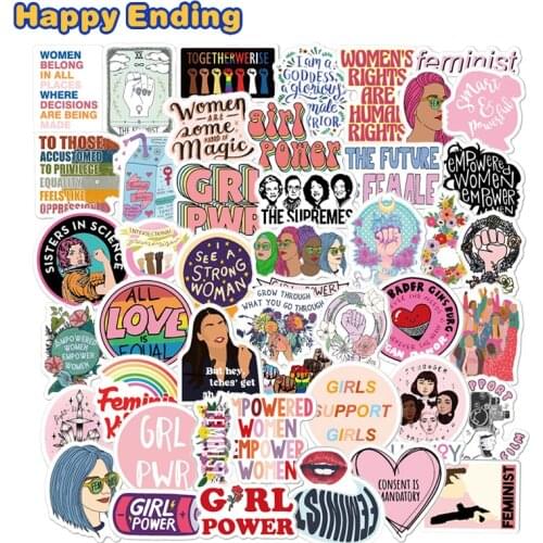 10/30/50Pcs Feminism Cartoon Stickers DIY Skateboard Fridge For Laptop Motorcycle Luggage Guitar Skateboard GIRL POWER Adults