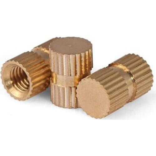 200 Pcs M4 Insert Nuts Brass Blind Set Thumb Brass Knurled Round Nut Injection Moulding