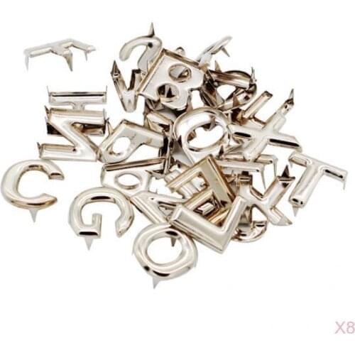 208x English Letter A-Z Metal Stud Rivets For Belts Bags Handbags Art Decor