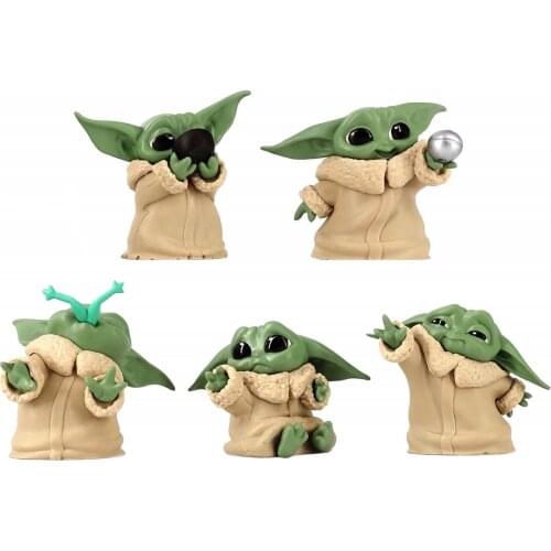 5pcs Star Wars Mandalorian Baby Yoda Collection Action Figure 4-6cm Cute Hoy Toys New Year Christmas Gift for Children Kids