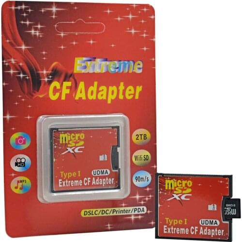 Micro SD TF to CF Card Adapter MicroSD Micro SDHC to Compact Flash Type I Memory Card Reader Converter With Retail Package