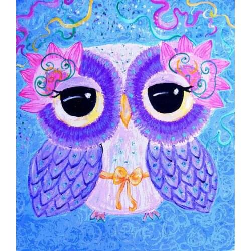 5D Diamond Embroidery Pink Girl Owl Cross Stitch Diy Diamond Painting The Garden Square Drill Diamond Mosaic Pasted Needlework