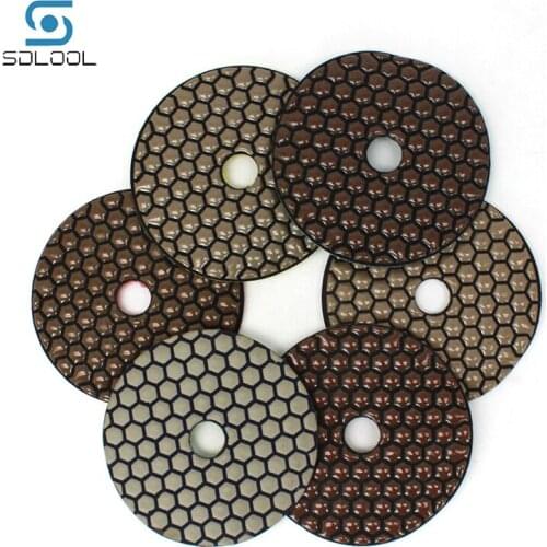 6PCS/Lot 4 inch 100MM Diamond Polishing Pad Granite Marble Dry Polishing Pad For Granite Marble Sanding Disc Stone
