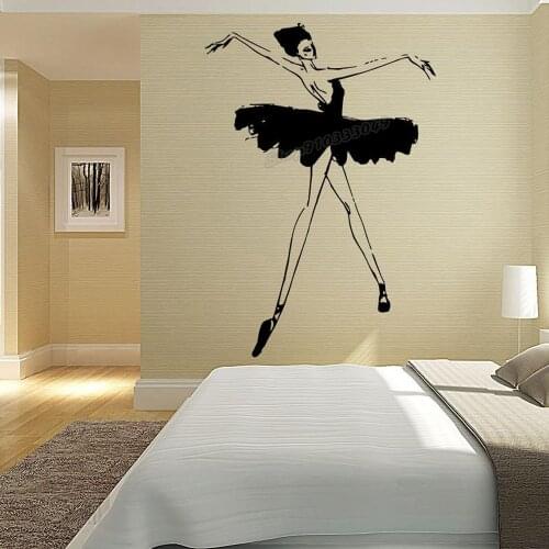 Ballet Wall Decal Ballerina Ballet Dancer Gymnastics Dance Studio Pointe Wall Sticker Vinyl Decal Mural Art Bedroom Decor B224