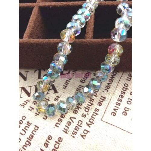 Free Shipping 140Pcs Round Faceted Glass Crystal Spacer Beads Charms 8mm Hot Pink And Green plated For Jewelry Making Craft DIY